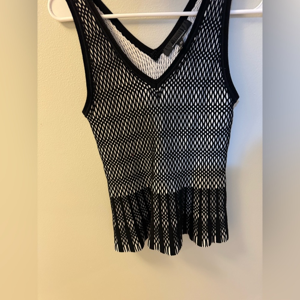 WHBM fishnet peplum top